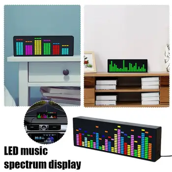 Led Музикален Спектър на Светлина RGB Електронни Часовници за Гласова Ритъм Авто Индикатор за Нивото на Звука VU Метър За Автомобилната Атмосферната Лампи