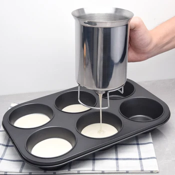 Кухненски инструмент Инструменти за печене на сладкиши от неръждаема стомана, захранващи тесто за кифли, поршневая фуния с отправни воронками, захранващи тест