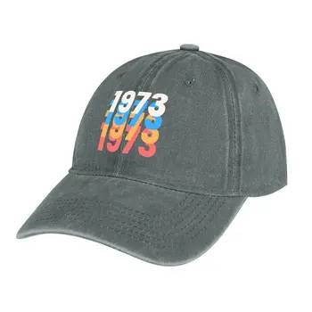 Копие винтажной 1973 г., страхотен подарък за 50-годишнина, ковбойская шапка, модерни плажни черни шапки за рожден ден, мъжки и женски