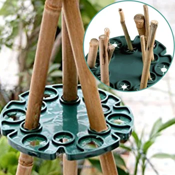 Градински бамбук диск, обвивка, хонорар за пластмасови стоманени тръби, фиксатор за растенията, бамбук диск, цветен стълб, беседка за катерене