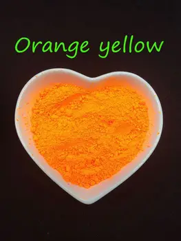 Неон оранжев жълт Люминофорный Холографски Блестящ Прах За Дизайн на Ноктите, Комплекти Пайети САМ Флуоресцентно Цветен Пигмент на Прах Декор на Ноктите