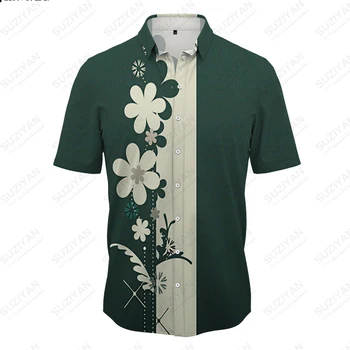 2023 Design Sense Pattern Printing Нова Мъжка Риза с Къс ръкав Street Oversize Мъжки Хавайска Риза Свободно Cut Поло, Жилетка