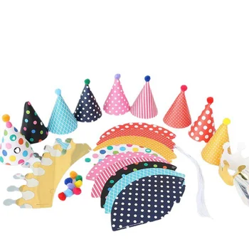 10 Броя шапки за Парти честит Рожден Ден на грах, Сладка шапчица ръчно изработени, Crown, Украса за душата, Подаръци за момчета и Момичета, Доставка