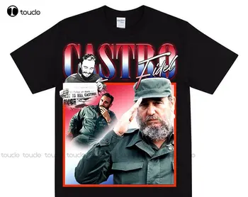 Тениска с Фидел Кастро, вдъхновена от принтом в стила на социализма, художествена революция, бунтар, портрет на Фидел Кастро...... Произведено в англия.