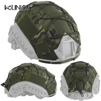 Калъф за Тактически Шлем MH PJ BJ OPS-Основната Fast Helmet за Пейнтбола, Армейского Военна Еърсофт оръжия, Чанта за Каска Multicam С Еластичен Кабел