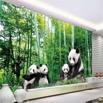 beibehang papel de parede потребителски фотообои Луксозен качество на Панда бамбук зелен свят естествената красота на 3d големи тапети