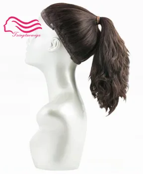 Чудо-перука, 100% естествени европейски коси, спортна превръзка на главата с перука Пони, tsingtaowigs необработени коси (кошер перука) безплатна доставка