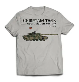 Готина тениска Chieftain Tank Appreciation Society от 100% памук кръгло деколте, Лятна Ежедневната мъжка тениска с къс ръкав, Размер S-3XL