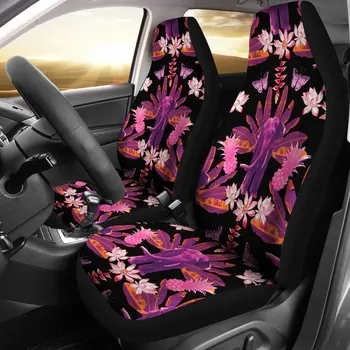 Комплект автомобилни покривала за автомобилни седалки с цветен модел на бананови листа и слон, автоаксесоари, автомобилни постелки