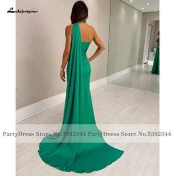 Просто зелена дълга рокля на бретелях, вечерни рокли, Елегантни рокли за майката на булката 2023 Vestido Largo invitada един Boda