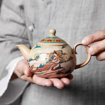 Подмяна на печки, ретро груба керамика, чай набор от кунг-фу, едно гърне, керамични домакински кана, чайник, филтър, разделител чай