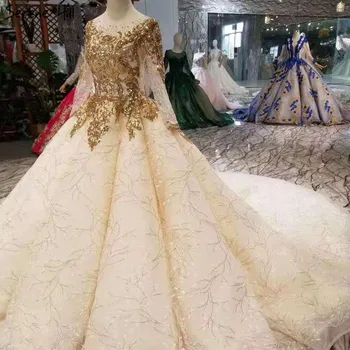 Serene Hill Винтажное сватбена рокля от тюл с дълъг ръкав и пайети 2023, луксозна сватбена рокля от дантела с пайети, истинска снимка по поръчка