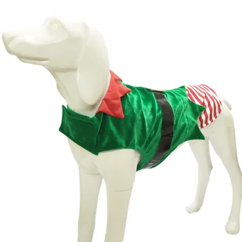 Коледно облекло за домашни любимци Зелен Елф, Костюми за кучета малки кучета, сладък костюм на Котка за езда на дядо коледа кученце 