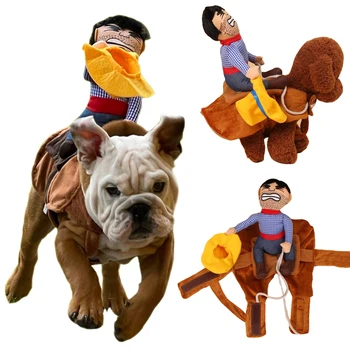 Забавни костюми за кучета за Хелоуин за малки и големи кучета, Новост, ковбойская дрехи за домашни любимци, превръзка френски булдог чихуахуа, подарък за парти