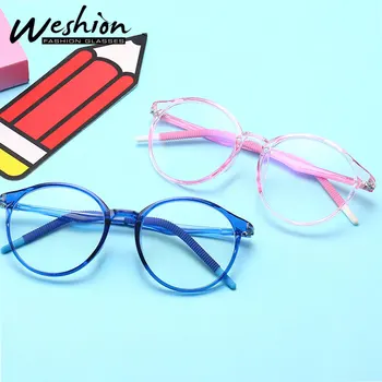 Детски очила със синя светлина, Гъвкави оптични рамки за очила по рецепта, Кръгли Очила за момичета и момчета, изработени по поръчка, очила за късогледство и далекогледство