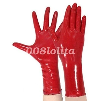 Дантелени ръкавици от естествен латекс, гума с пет пръста червен цвят