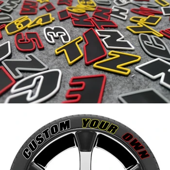 етикети с надпис върху контура на автомобилни гуми 2,7 см, за Декорация на Автомобилни гуми, Персонални Стил, Аксесоари за автомобилни гуми, Етикети с букви от PVC