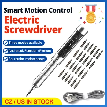 MINIWARE ES15 Smart Motion Control Електрическа Отвертка, Ръчна Отвертка Висока Точност Безжична Отвертка С 24ШТ Бухалки
