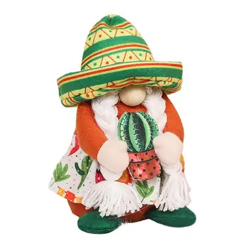 Мексикански фантазия джуджетата плюшен кукла Tomte Шведски Tomte скандинавските джуджетата Ръчно изработени скандинавски фолклорната сомбреро домакинство