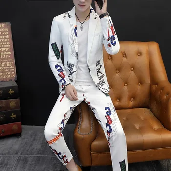 Мъжки костюми Корейската версия Приталенного Тенденцията рокли-палта, Мъжко Пролетно-есенния Нов Случайни Малък костюм от две части, мъжки