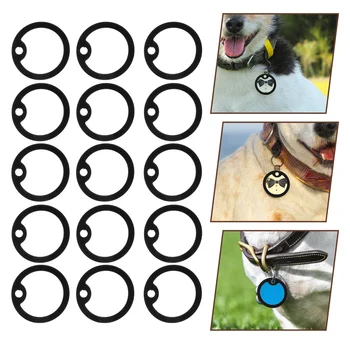Кръгли силиконови шалчета: 15 бр. ID Шалчета, шапки, кръгли шалчета, пръстен за котка, черен