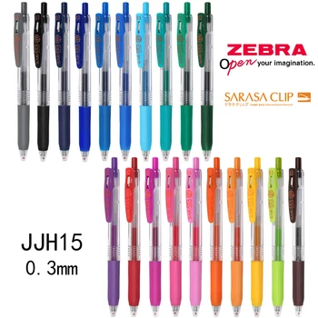 1 бр. Гел писалка Zebra SARASA JJH15 Push Type цветни водни дръжки 0,3 мм, студентски химикалки за писане на бележки, за да проверите за рисуване в ръка книга