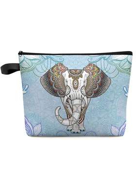 Слон мандала, индийската национална Косметичка голям капацитет, Преносим чанта за съхранение на грим, женски водоустойчив молив случай