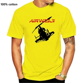 Тениска Airwolf Хеликоптер Ретро Класика На 80-Те Тв Шоу Мъжки Pilot Модна Тениска