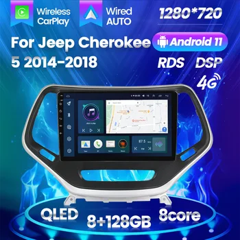 Автомобилно Радио 8 основната FM За Jeep Cherokee 5 КЛ 2014-2018 Android 11 Стерео Видео Мултимедия Плейър GPS Навигация DSP