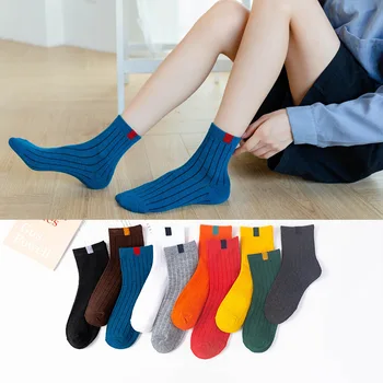 Чорапи мъжки и дамски чорапи със средна дължина, спортни чорапи корейската версия, топли чорапи в есенно-зимната стил ins