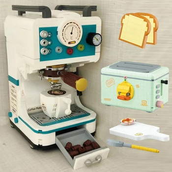 Креативна tea, модерна машина, мини-строителни блокове, Тостер, Хляб, 3D Модел, тухли, Играчката 