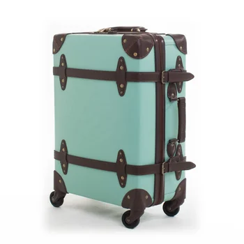 Кожена Класически куфар за носене на 360 градуса, вертикална количка на количка, багажник, комплект от чанти за багаж