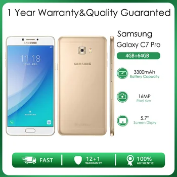 Оригинален Отключени C7 Samsung Galaxy Pro C7010 4G 2 SIM 4 GB RAM И 64 GB ROM 16MP 5,7 