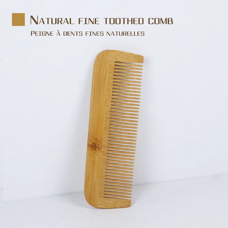 Екологично чиста дървена гребен за коса с фини зъби, антистатик бамбук дръжка с аромат, без дървена четка